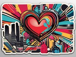 Street Art Heart sticker- Urban Love Expression, , color sticker vector art