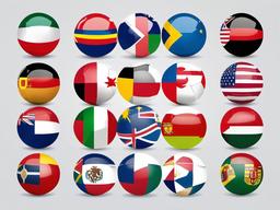 Soccer clipart - soccer ball with national flags printed on it  color,minimalist,vector clipart