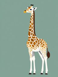 Giraffe clipart - Tallest land animal with a long neck and spotted coat, ,vector color clipart,minimal