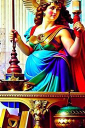 athena, the wise goddess of wisdom and warfare, imparting knowledge in the library of alexandria. 