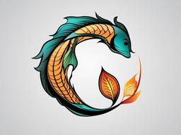 chinese symbol for pisces  simple vector color tattoo