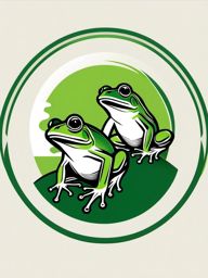 Farm Frogs  minimalist design, white background, professional color logo vector art