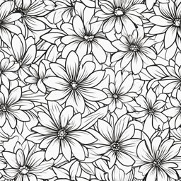 Flowers outline in a coloring book clipart  simple, 2d flat