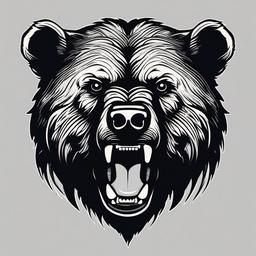 angry bear tattoo  simple vector color tattoo