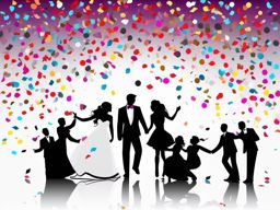 Wedding Confetti clipart - Throwing confetti at the newlyweds, ,vector color clipart,minimal