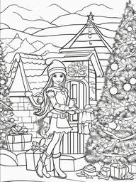 Christmas Colouring Pages Elf  outling,coloring pages,black and whit