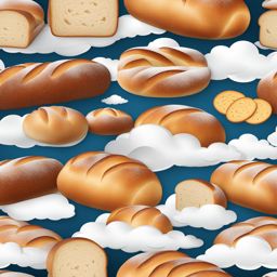 bread clipart - loaves of bread transformed into floating clouds, ready to be savored 