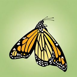 Monarch Chrysalis Clip Art - A monarch butterfly chrysalis,  color vector clipart, minimal style