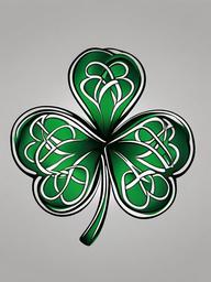 celtic four leaf clover tattoo designs  simple color tattoo,minimal,white background