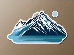 Aoraki Mount Cook sticker- New Zealand's highest peak in the Southern Alps, , sticker vector art, minimalist design