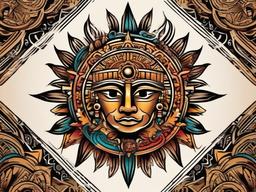 tattoo aztec sun  simple vector color tattoo