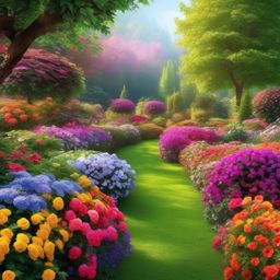 Flower Scenery Backgrounds Beauty of Blooming Flowers and Colorful Gardens wallpaper splash art, vibrant colors, intricate patterns