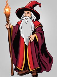 wizard clipart - a wise wizard with a flowing beard and staff. 