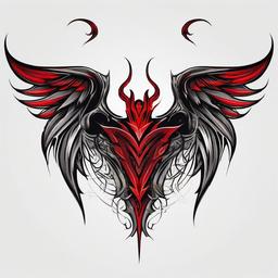 Tattoo Devil Wings-Edgy and creative tattoo featuring devil wings, showcasing artistic design and symbolism.  simple color tattoo,white background