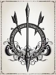 tattoo of bow and arrow  vector tattoo design