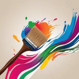 Paint Brush clipart - paintbrush making a swirl of color on a canvas  color,minimalist,vector clipart