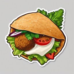 Falafel Wrap Sticker - Enjoy the flavorful and satisfying combination of falafel and fresh veggies in a wrap, , sticker vector art, minimalist design