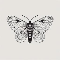 Acherontia Atropos Tattoo - Pay homage to the Acherontia Atropos moth with a tattoo inspired by its distinctive features.  simple vector color tattoo, minimal, white background