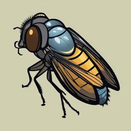 Horsefly Clip Art - A horsefly with large eyes,  color vector clipart, minimal style