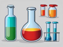 Lab Flask clipart - Glass container used for chemical reactions, ,color clipart vector style