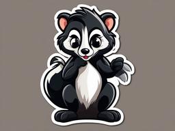 Skunk cartoon - animal with a stinky defense  cartoon sticker style