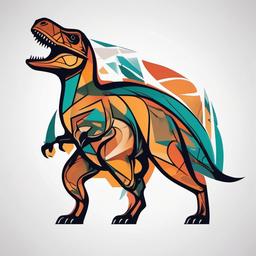 Abstract Dinosaur Tattoo - Explore artistic expression with an abstract and creative dinosaur-themed tattoo.  simple vector color tattoo,minimal,white background