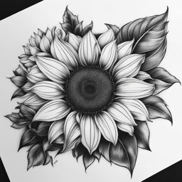 sunflower tattoo design symbolizing positivity, happiness, and growth. 