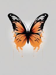 bleach butterfly tattoo  simple color tattoo, minimal, white background