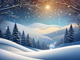 Christmas Background With Snow  