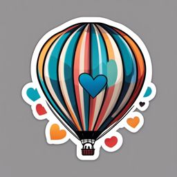 Couple in a Hot Air Balloon Emoji Sticker - Love soaring to new heights, , sticker vector art, minimalist design