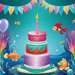 Birthday Background Wallpaper - ariel mermaid backdrop  