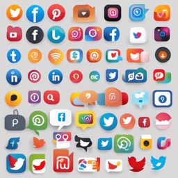 Social Media clipart - Social media icons and concept, ,vector color clipart,minimal