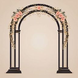 Wedding Arch clipart - Decorative wedding arch for ceremonies, ,vector color clipart,minimal