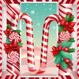 Candy Cane Clipart,Decorating a candy cane-themed event poster  simple, 2d flat