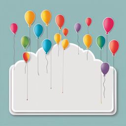 Balloon String Sticker - String of balloons held together, ,vector color sticker art,minimal