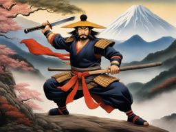 kintaro - the japanese folk hero, a strong child raised by animals in the mountains. 