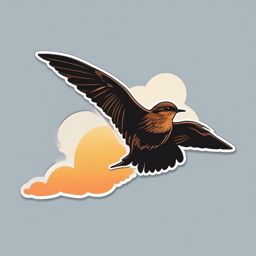 Common Swift Sticker - A common swift soaring through the sky, ,vector color sticker art,minimal