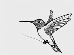 Hummingbird Bird Tattoo - Colorful hummingbird tattoo  minimalist tattoo design, white background