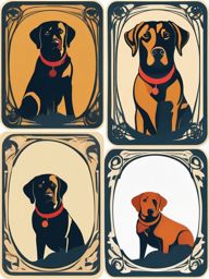 Lab dog clip art, A Labrador retriever in an artistic style.  simple, 2d flat