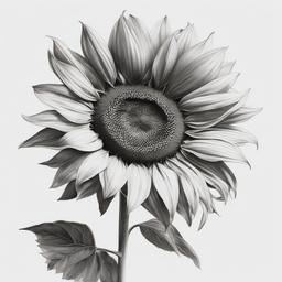 pencil drawing of sunflower  minimal rough sketch scribbles,doodles,black and white