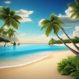 Beach background - 3d beach background  