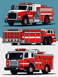 Airport Fire Truck Clipart - An airport fire truck for emergencies.  color vector clipart, minimal style