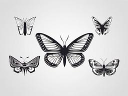 Butterfly Moth Tattoo - Tattoo featuring a combination of a butterfly and moth.  simple vector tattoo,minimalist,white background