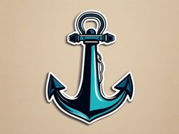 Anchor on Paper Sticker - Anchor illustration on a paper background, ,vector color sticker art,minimal