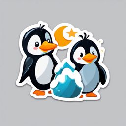 Penguin Pals sticker- Arctic Avian Antics, , sticker vector art, minimalist design