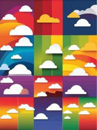 Rainbow Clipart - A vibrant rainbow after the storm.  color clipart, minimalist, vector art, 