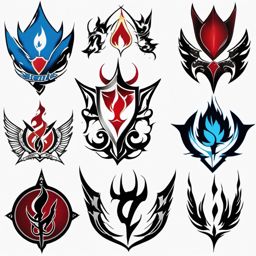 fairy tail guild tattoo  simple color tattoo style,white background