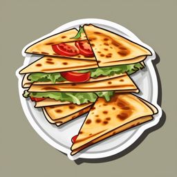 Chicken Quesadilla Sticker - Delight in the cheesy and savory goodness of a chicken quesadilla, , sticker vector art, minimalist design