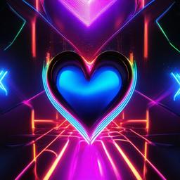 Neon Background Wallpaper - neon heart wallpapers  