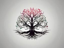 death tree tattoo  simple vector color tattoo